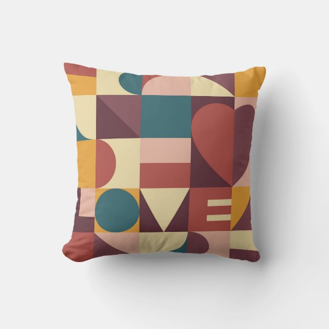 Valentine's heart design, abstract background. throw pillow (Front)