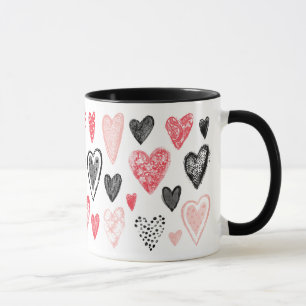 Valentines Heart Pattern Mug