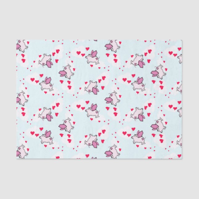 Valentines heart piggy tissue paper (Front)