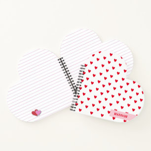 Valentines Heart Retro Themed heart shaped Notebook