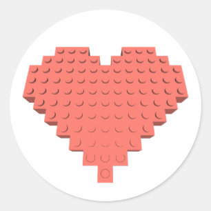 Valentines Heart Shape  Classic Round Sticker