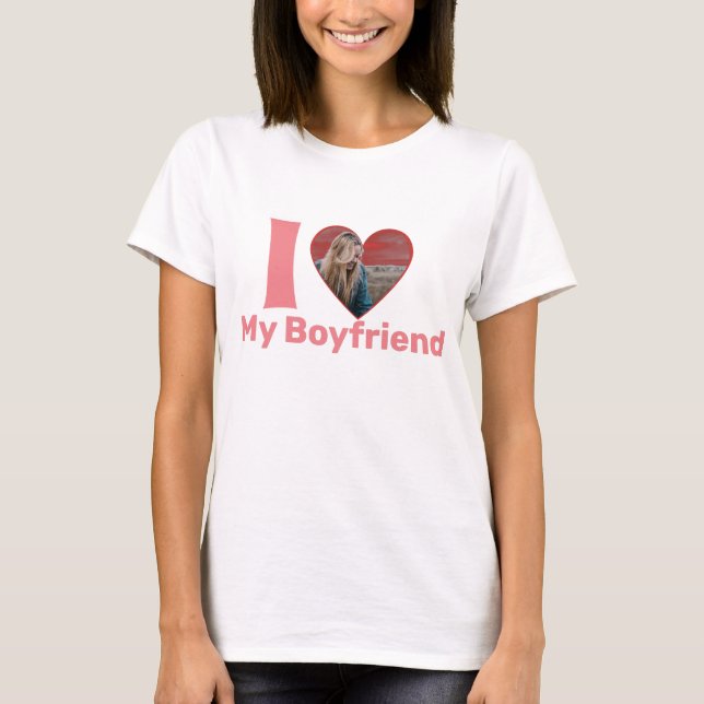 Valentine's Heart shaped personalised photo T-Shirt (Front)
