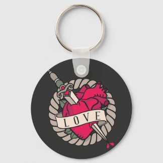 Valentine's Heart Tatoo Design Keychain