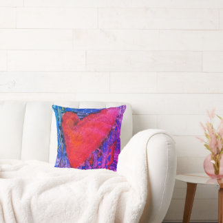 Valentine's Heart with pink and purple graphics Throw Pillow
