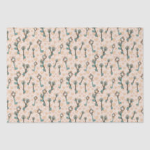 Valentines Hearts and Keys Tissue Paper