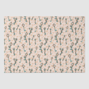 Valentines Hearts and Keys Tissue Paper