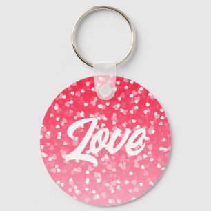 Valentine's Hearts and Love Keychain