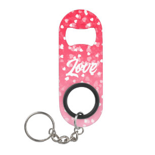 Valentine's Hearts and Love Keychain Bottle Opener