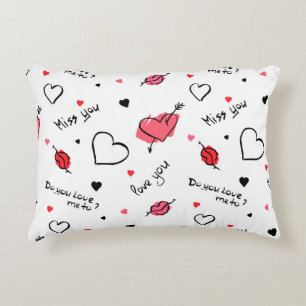 Valentine's Hearts Arrow Seamless Accent Pillow