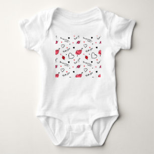 Valentine's Hearts Arrow Seamless Baby Bodysuit