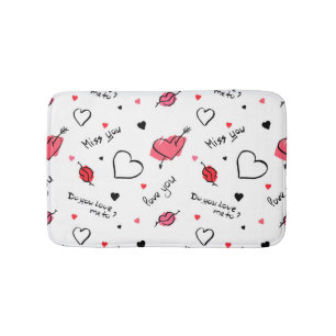 Valentine's Hearts Arrow Seamless Bath Mat