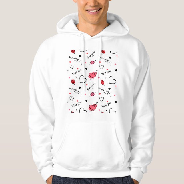 Valentine's Hearts Arrow Seamless Hoodie (Front)