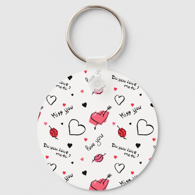 Valentine's Hearts Arrow Seamless Keychain (Front)