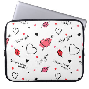 Valentine's Hearts Arrow Seamless Laptop Sleeve