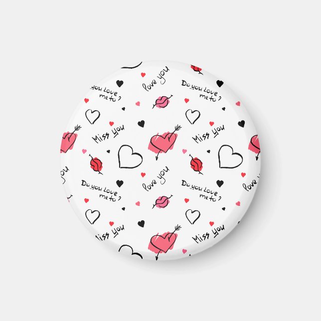 Valentine's Hearts Arrow Seamless Magnet (Front)