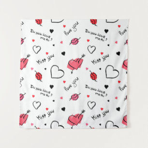 Valentine's Hearts Arrow Seamless Tapestry