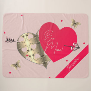 Valentine's Hearts & Arrow Sherpa Blanket