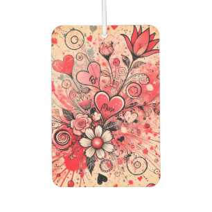 Valentines Hearts / Daisy / Splatter Art / Sangria Air Freshener