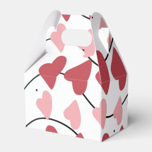 Valentines Hearts Doodles Dots Pattern Favor Box