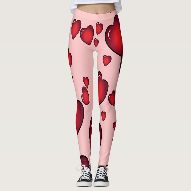 Valentines Hearts Leggings (Front)