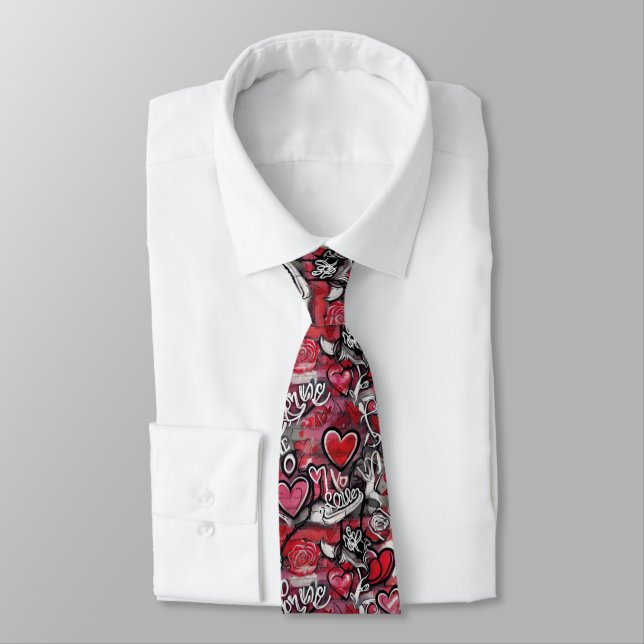 Valentine's Hearts Neck Tie (Tied)