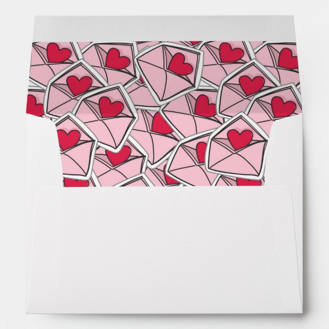 Valentine's Hearts on Envelopes (Back (Bottom))