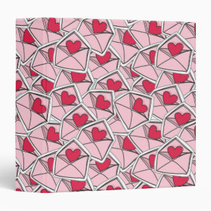 Valentine's Hearts on Envelopes Binder