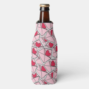 Valentine's Hearts on Envelopes Bottle Cooler