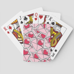 Valentine's Hearts on Envelopes Playing Cards