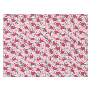 Valentine's Hearts on Envelopes Tablecloth
