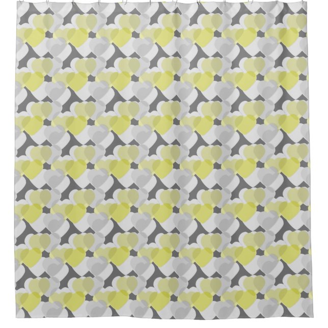 Valentine's Hearts Overlay Yellow and Grey Pattern (Front)