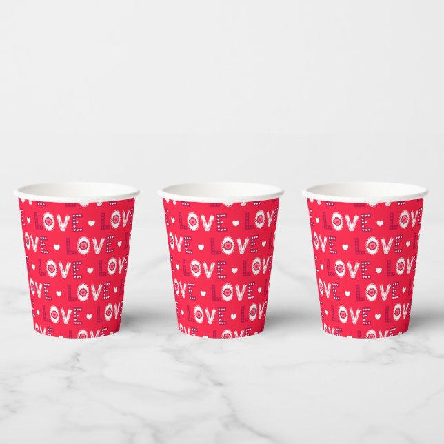 Valentine's Hearts  Paper Cups (Multi)