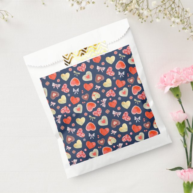 Valentines Hearts Pattern  Favour Bag (Sealed)