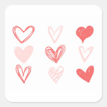 Valentine's Hearts Pink Minimalist Modern 