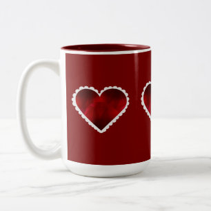 Valentine's Hearts Two-Tone Mug, 15 oz Coffee Mug