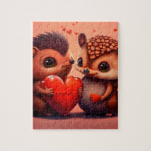 Valentine's hedgehogs cartoon  jigsaw puzzle
