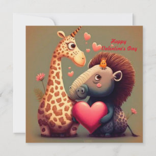 Valentine's hippo cartoon custom  