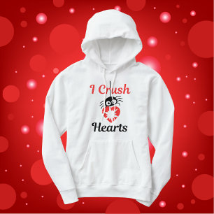 Valentine's I Crush Hearts cute spider Hoodie