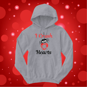 Valentine's I Crush Hearts cute spider Hoodie