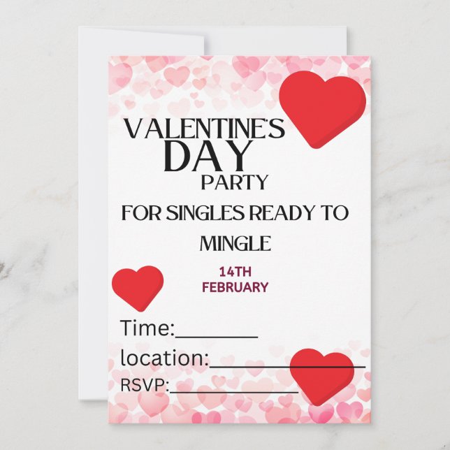 Valentines invitation pour les célibataires (Devant)