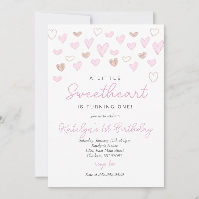 Valentines Jour Anniversaire Invitation (Devant)