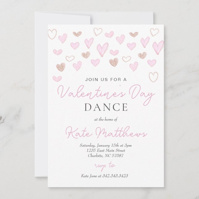 Valentines Jour Danse Invitation (Devant)