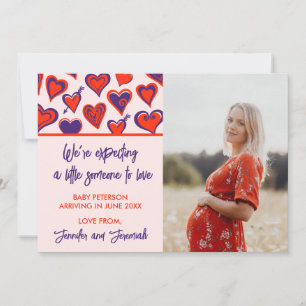 Valentines jour de grossesse cartes faire-part rou