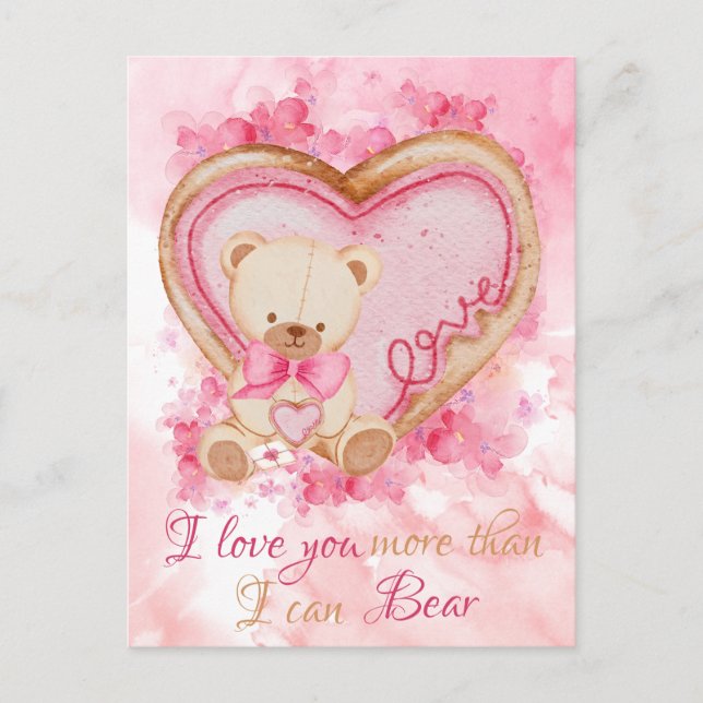 Valentines jour mignon Carte postale (Devant)