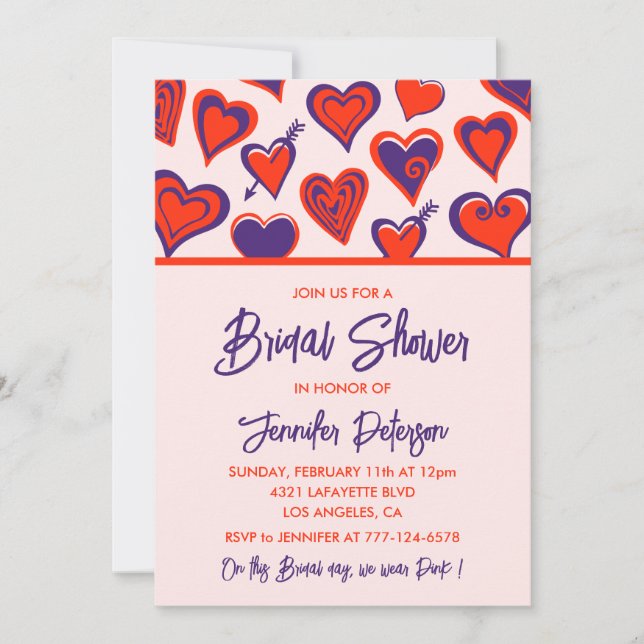 Valentines jour nuptiale invitation douche Sweethe (Devant)