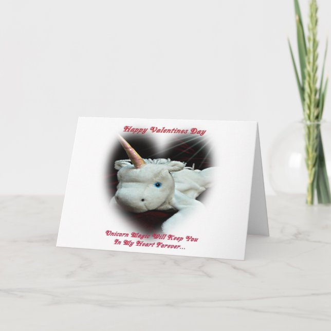 Valentines jour unicorn carte de voeux (Devant)