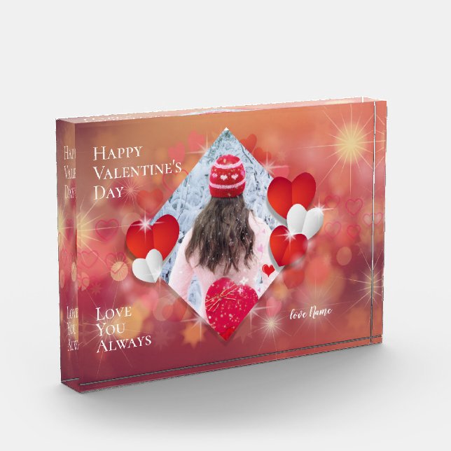 Valentines Keepsake | Red Hearts | Your Photo (Left)