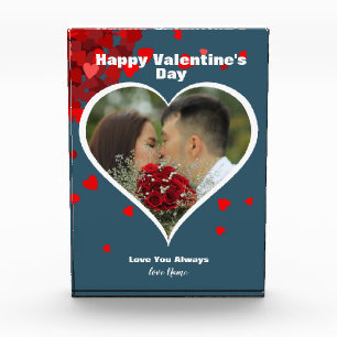 Valentines Keepsake   Red Hearts  Your Photo Block