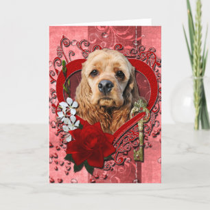 Valentines - Key to My Heart - Cocker Spaniel Holiday Card