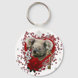 Valentines - Key to My Heart - Koala Bear Keychain